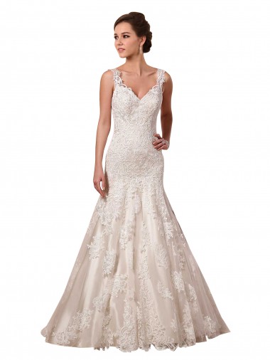 Best Open Back Mermaid Tulle Wedding Dress with Lace Bodice