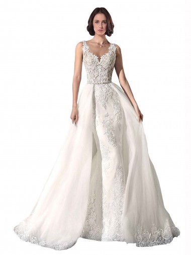 Best Sweetheart Fit and Flare Tulle Lace Wedding Dress