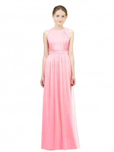 Best Sleek Halter Neck Chiffon Bridesmaid Dress 