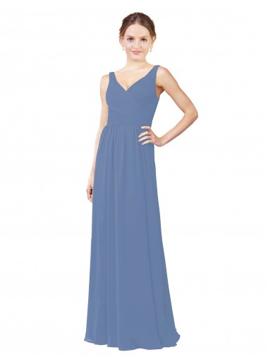 Best Draped V-Neck Luxe Chiffon Bridesmaid Dress