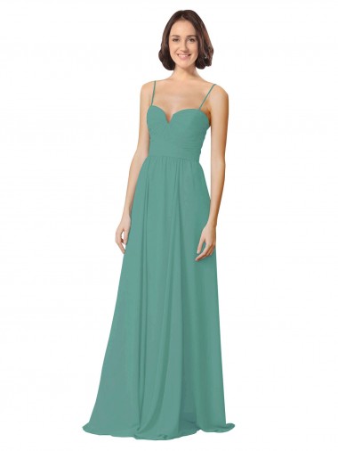 Best Spaghetti Straps Sweetheart A-Line Chiffon Bridesmaid Dress