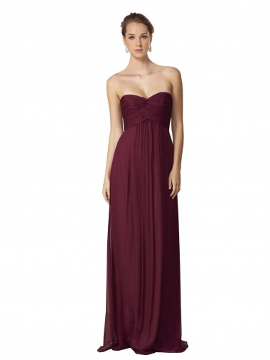 Best Floor Length Chiffon Bridesmaid Dress with Sweetheart Neckline