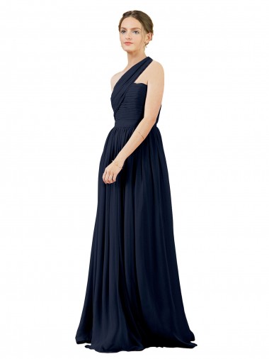 Best Draped One Shoulder Strapless Chiffon Bridesmaid Dress