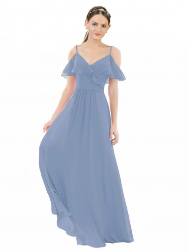 Best Pleated One Shoulder A-Line Chiffon Bridesmaid Dress