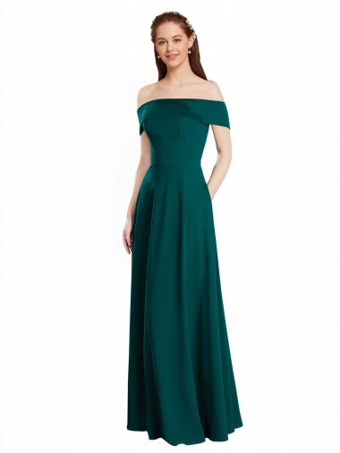 Best Classic Off the Shoulder Chiffon Bridesmaid Dress with Cap Sleeves