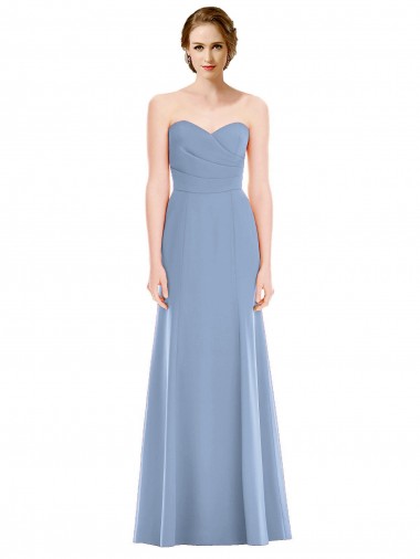 Best Draped Strapless Sweetheart Trumpet Chiffon Bridesmaid Dress