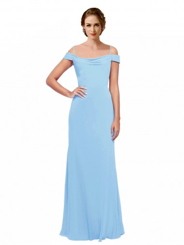 Best Off the Shoulder Bateau Neck Chiffon Bridesmaid Dress with Straps