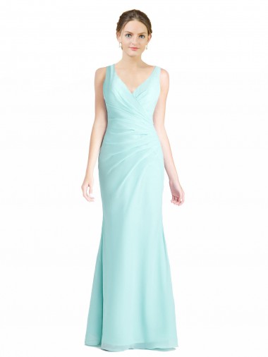Best Ruched Bodice Sweetheart Chiffon Bridesmaid Dress with Lace Back