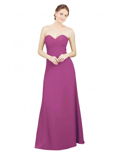 Best Sweetheart Neckline Pleated Chiffon Bridesmaid Dress with Low Back