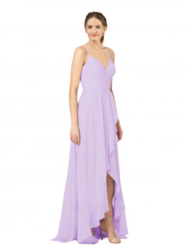 Best High-Low Chiffon Bridesmaid Dress with Ruffle Detail
