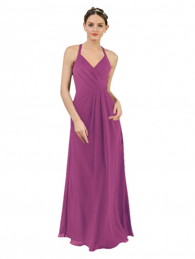 Best Sassy Chiffon Bridesmaid Dress with Halter Neckline