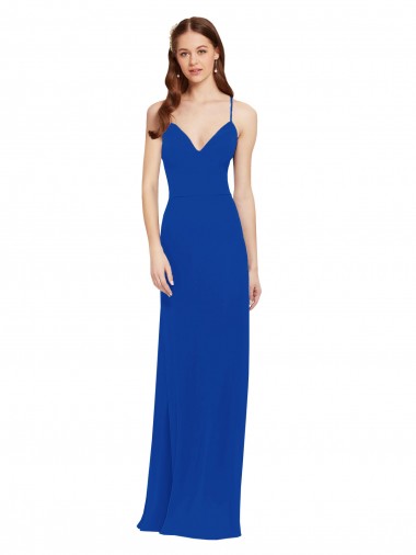 Best Chiffon Bridesmaid Dress with Deep V-Neck and Spaghetti Straps