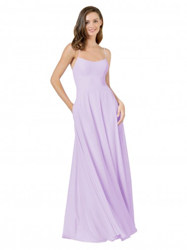 Best Simple Chiffon Bridesmaid Dress with Pocket
