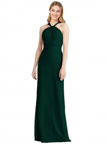 Best Sleek Full-Length Twist Halter Chiffon Bridesmaid Dress