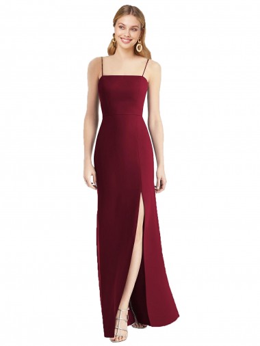 Best Tie-Back Cutout Trumpet Chiffon Bridesmaid Dress with Front Slit