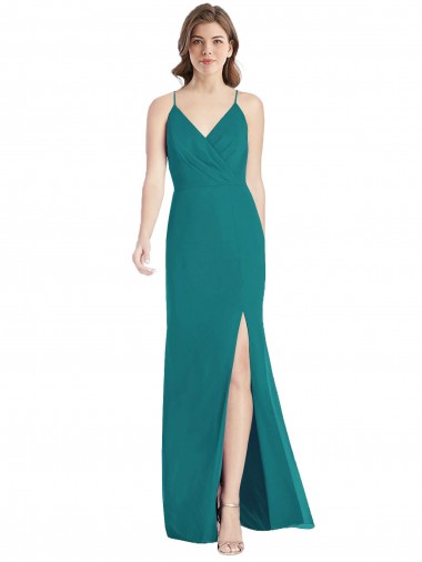 Best Criss Cross Back Mermaid Wrap Chiffon Bridesmaid Dress