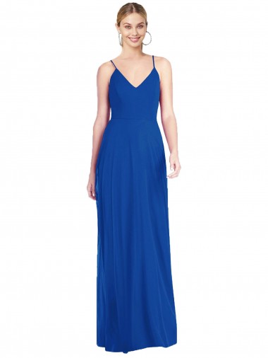 Best Criss Cross Back A-Line Chiffon Maxi Bridesmaid Dress
