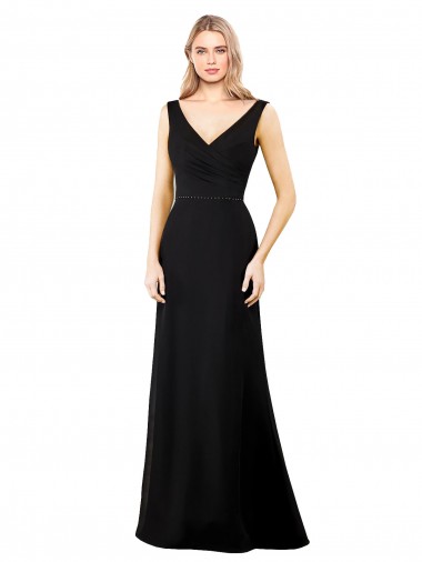 Best V-Neckline Chiffon Bridesmaid Dress / Prom Dress with Draped Bodice