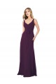 Long Chiffon Bridesmaid Dress with Front Bow