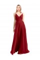 A-Line Spaghetti Straps V-Neckline Chiffon Bridesmaid Dress Open Back