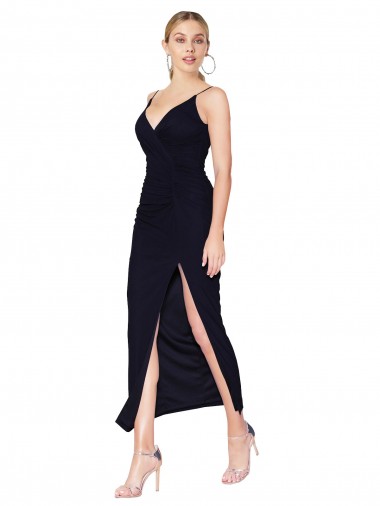 Best Chiffon High Neck Spaghetti Straps Short Cocktail Bridesmaid Dress / Formal Prom Dress