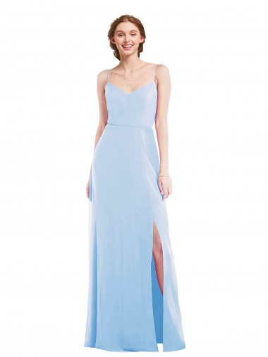 Best Tie Back Cutout Maxi Formal Bridesmaid Dress with Front Slit