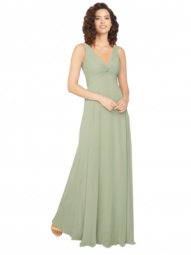 Best Knotted Bodice Chiffon Bridesmaid Dress