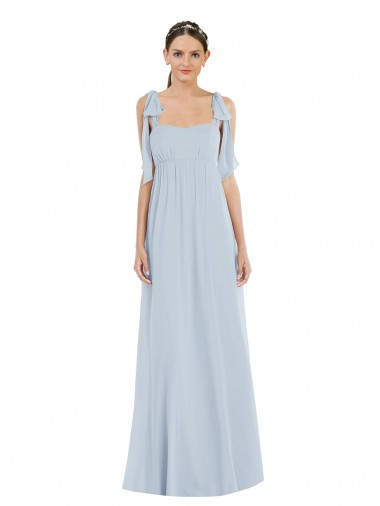 Best Tie Shoulder Empire Waist Maxi Bridesmaid Dress