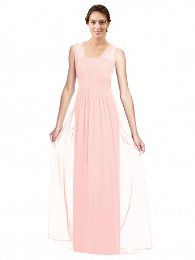 Best V-Neck Full Length Chiffon Bridesmaid Dress