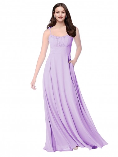 Best Chiffon A-Line Chiffon Bridesmaids Dress with Ruched Bodice
