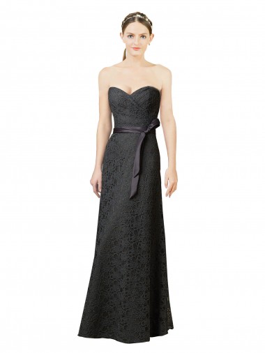 Best Strapless Lace Bridesmaid Dress with Sweetheart Neckline