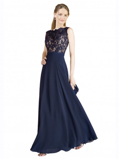 Best Bateaux Neckline A-Line Lace Bridesmaid Dress / Prom Dress with Top Nude Layer