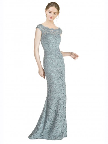 Best Off the Shoulder Mermaid Lace Bridesmaid Dress / Prom Dress with Cap Sleeves