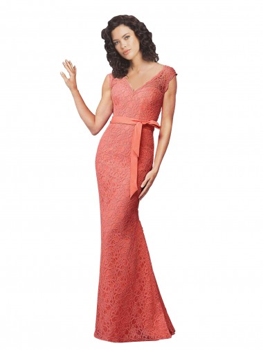 Best Mermaid Long V-Neck Lace Bridesmaid Dress with Open Back