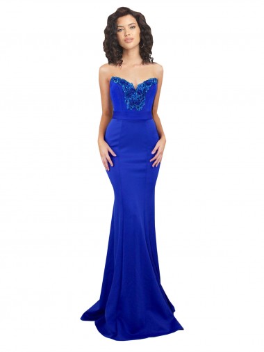 Best Sweetheart Flower Neckline High Neck Formal Crepe Bridesmaid Dress / Prom Dress