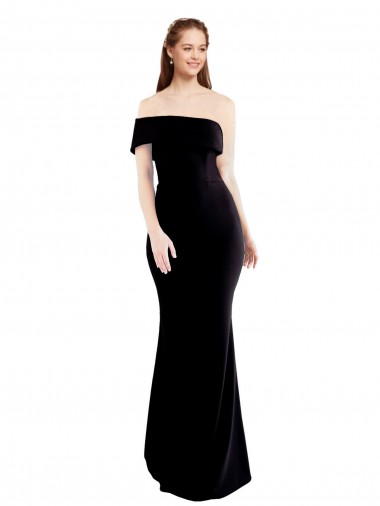 Best Asymmetrical Draped Off the Shoulder Banded Formal Crepe Bridesmaid Dress / Prom Dress