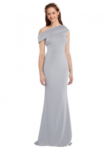 Best Off the Shoulder Asymmetrical Mermaid Formal Crepe Bridesmaid Dress / Prom Dress