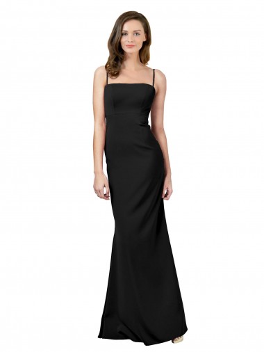 Best Fit and Flare Slim Formal Crepe Bridesmaid Dress / Prom Dress with Cutout Back