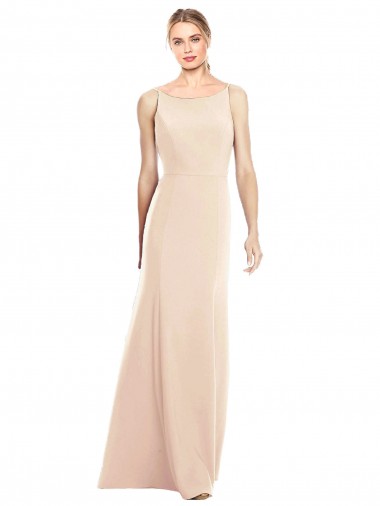 Best V-Spaghetti Strap Open Back Bateau Neck Trumpet Bridesmaid Dress / Prom Dress