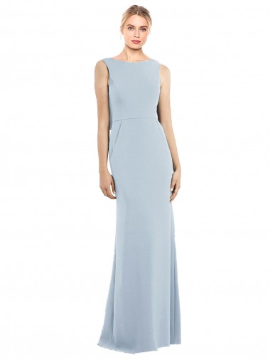 Best Draped Backless Crepe Bridesmaid Dress / Prom Dress with Pockets