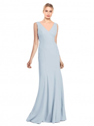 Best Sleeveless Seamed Bodice Trumpet Bridesmaid Dress / Prom Dress