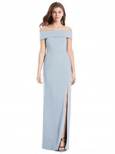Best Cuffed Off the Shoulder Long Trumpet Bridesmaid Dress / Prom Dress
