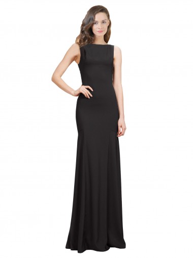 Best Sleeveless Bateau Neckline Crepe Bridesmaid Dress / Prom Dress with Twist Back