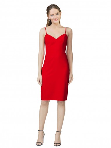 Best Sleeveless Sheath Sweetheart Neckline Formal Crepe Bridesmaid Dress / Prom Homecoming Dress
