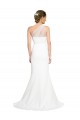 Soft Tulle Shoulder Overlay Mermaid One Shoulder Formal Crepe Bridesmaid Dress