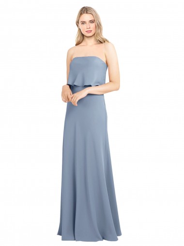 Best High Neck Sheath Sleeveless Stretch Formal Crepe Bridesmaid Dress / Prom Dress