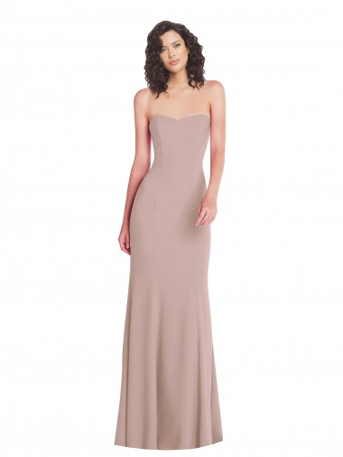Best Strapless Princess Line Formal Crepe Mermaid Bridesmaid Dress / Prom Dress