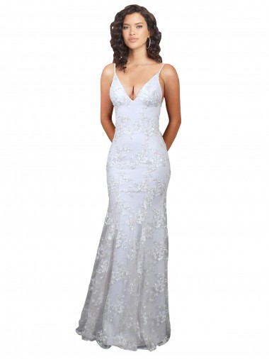Best V-Neckline Backless Floral Patterned Sequin Formal Bridesmaid Dress / Prom Dress