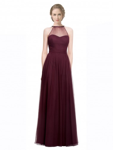 Best Full Length Soft Tulle Spaghetti Strap Bridesmaid Dress