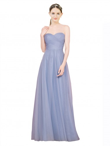 Best Strapless Sweetheart A-Line Tulle Bridesmaid Dress with Low Back